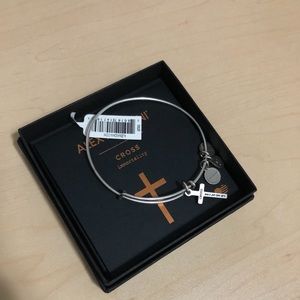 Silver Alex and Ani Silver Cross Bracelet